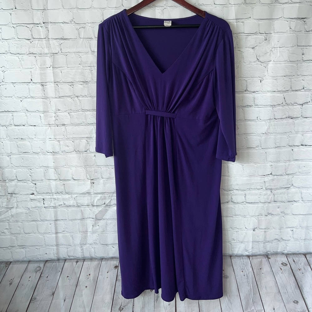 Sangria Dark Purple long sleeve dress size 14 - Picture 5 of 11